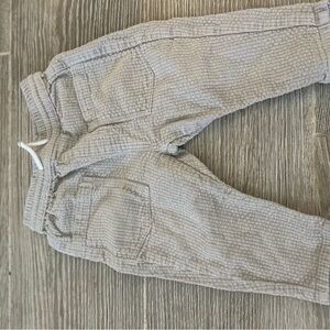 Zara Light Gray Waffle Drawstring Jogger Pants